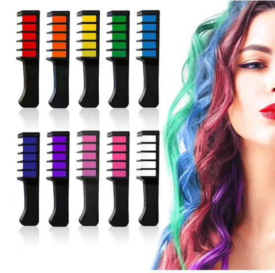 MINI TIZAS PARA CABELLO DE 10 COLORES