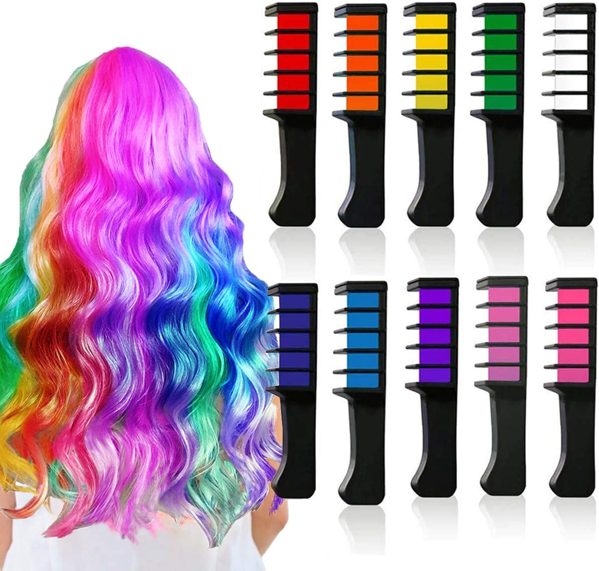 MINI TIZAS PARA CABELLO DE 10 COLORES