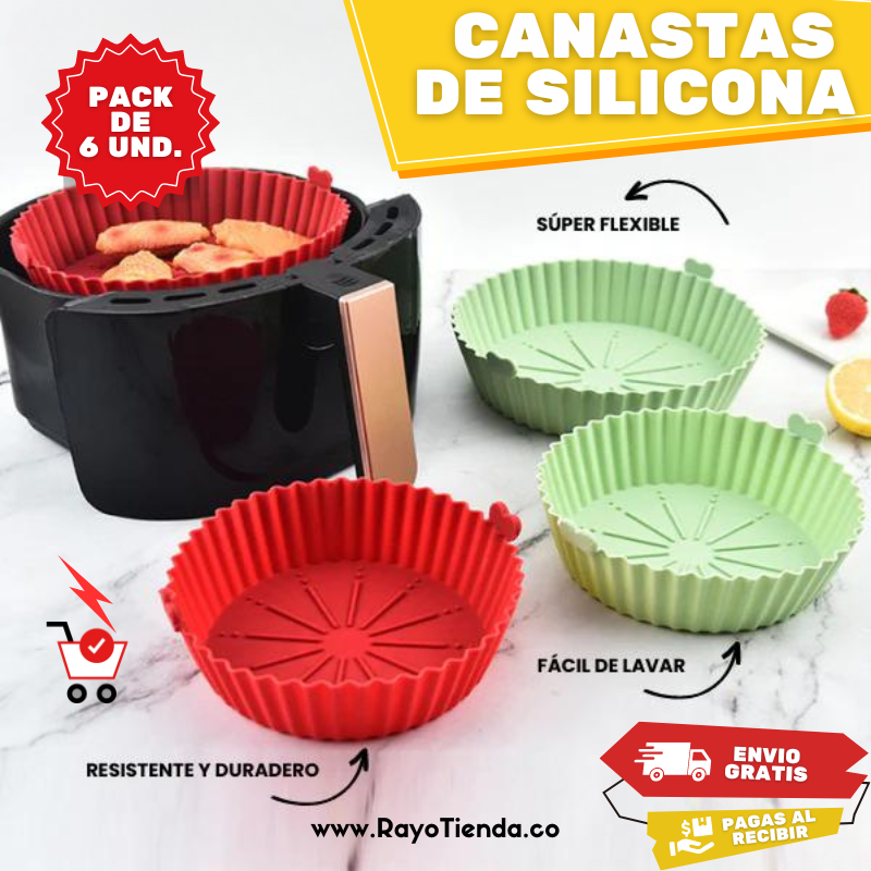 CANASTAS X6 DE SILICONA PARA AIR FRYER